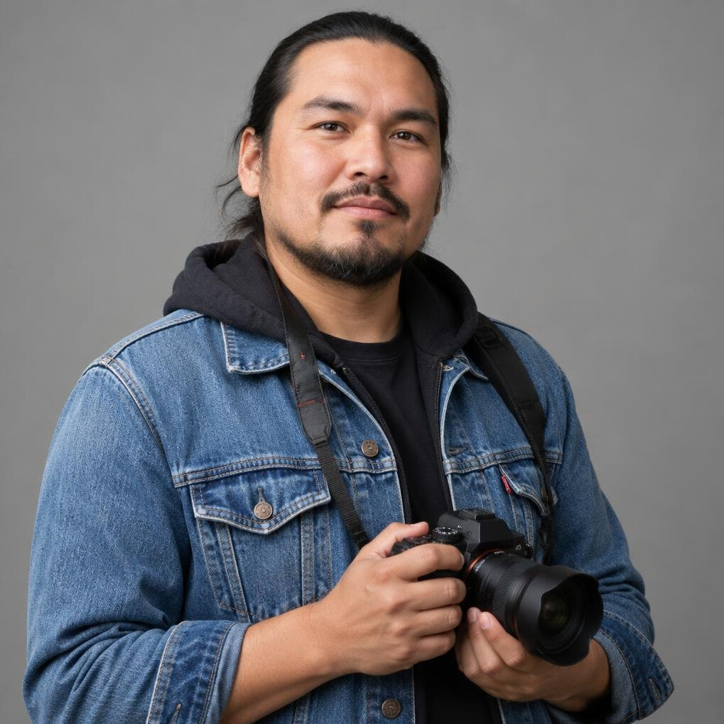 Portrait of a Canadian street photographer with a camera